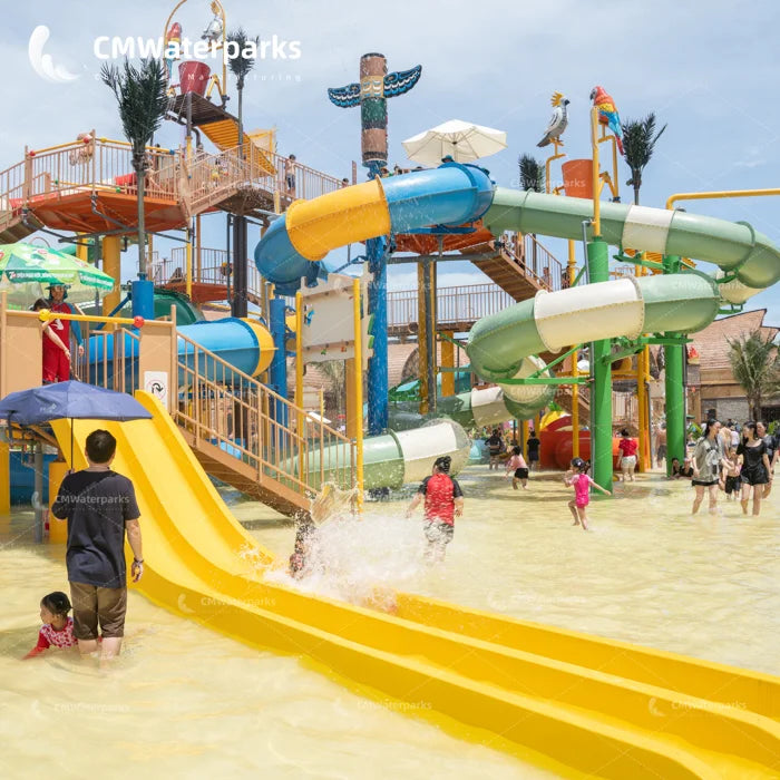 commercial water park equipment fiberglass water slide water house