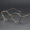 Double Color Gold Titanium Eyeglass Frame Luxury Vintage Retro Optical Glasses Spectacles with Hexagon Pattern Eye Glasses