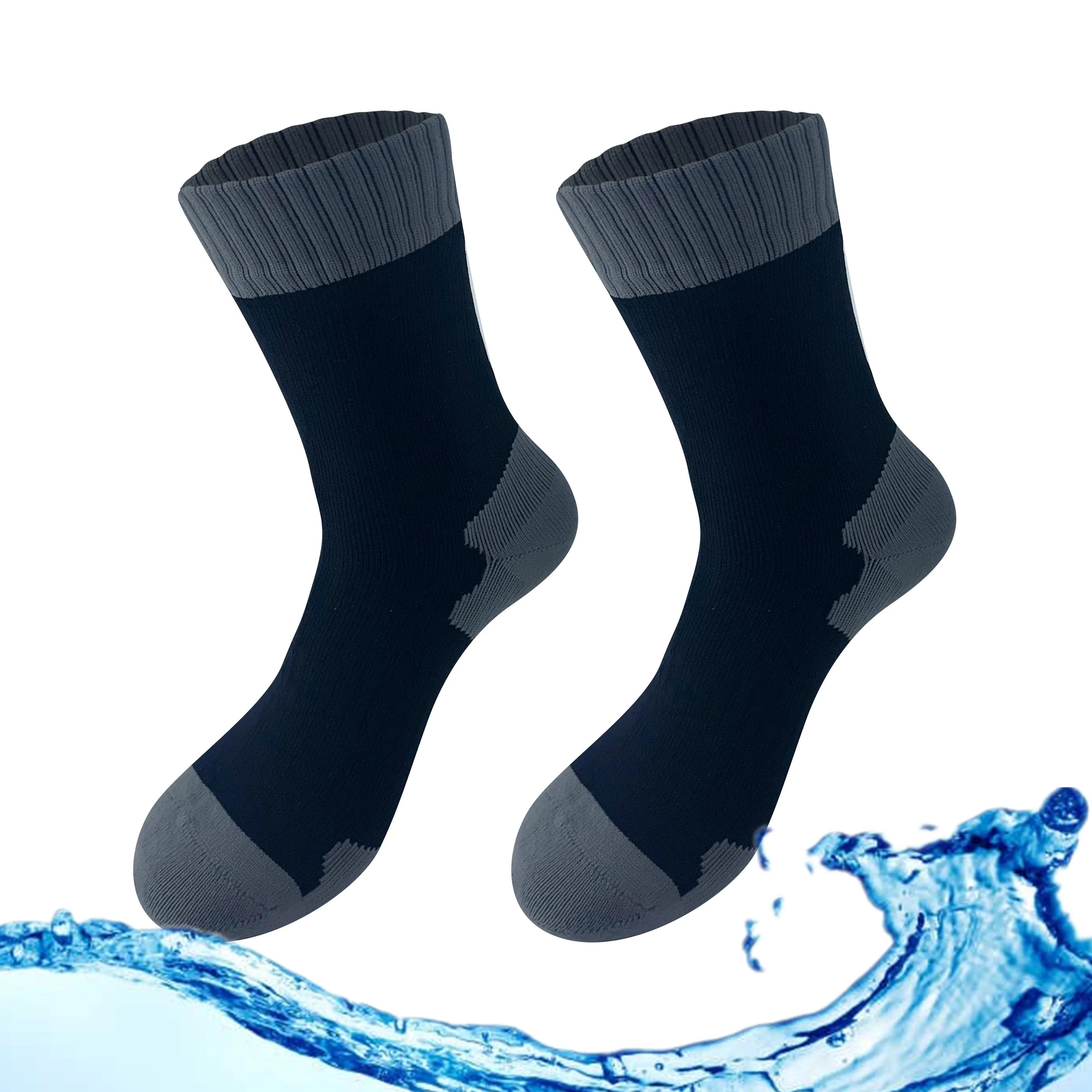 DIBEIREN 100% Breathable Durable Waterproof Crew Socks for Men and Women with Customizable Logo on Cuff & Bottom