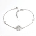 Classic Jewelry Bracelet 925 Sterling Silver Zircon Tree of Life Hollow Bracelet for Ladies