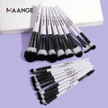 Maange Wholesale Black 18 Pcs Private Label New Custom Logo Cosmetic Brush Vegan Ladies Nylon Plastic Makeup Brush Sets