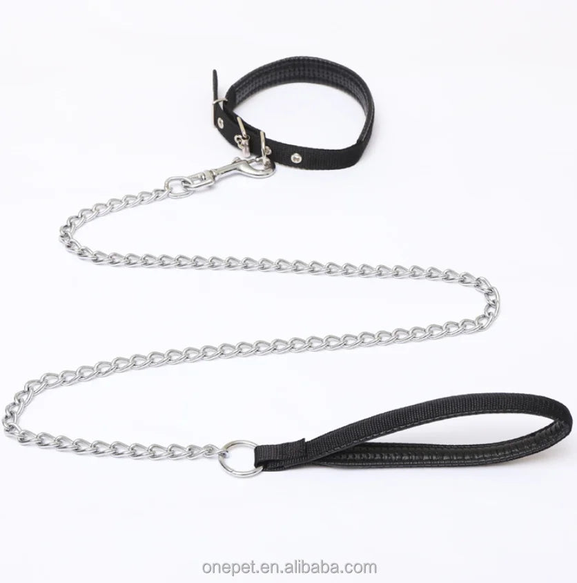 Stainless Steel Chain Pet Leash Accessories Dog Training Hiking Dog Leads Chain Leash