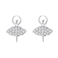 Pure Silver 925 Ballet Girl Earrings Studs Minimalist Earrings Jewelry for Women and Kids