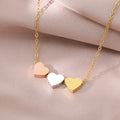 Fashion Stainless Steel Heart Charm Engraving Jewelry Blank Pendant Charm Personalised Three Heart Charm Necklace