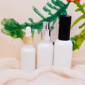1oz White Porcelain Serum Dropper Glass Bottles with Silver Aluminum Lid