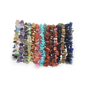 Wholesale Women Multi Colors Chip Gemstone Bracelets Natural Crystal Gemstone Bracelets for Girls Women Jewelry