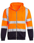 Winter protection Thermal Windproof Outdoor Splice Color Fleece Reflective Strip Zipper Work Shirt Uniform Hoodie