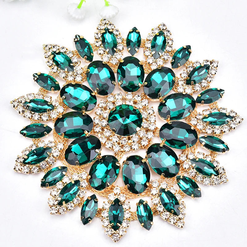 11cm Flower Rhinestone Applique Crystal Patch Sew on Rhinestone Appliques for Bags and Jewelry Accessories