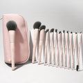 New Private Logo&bag 12pcs Makeup Brush Set Wood Pink Handle Soft Dense Hair Angle Blusher Powder Foundation Concealer Brushes