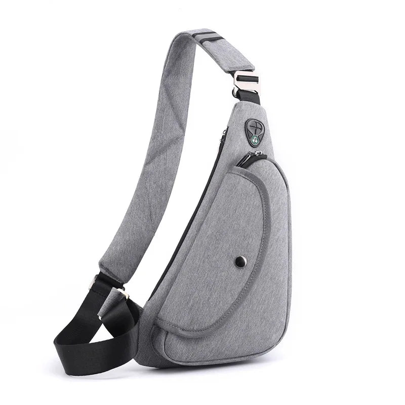 Nylon Crossbody Bags Sling Backpack Fashion Single Shoulder Underarm Banana Bags with Button Pocket Waterproof Men's Chest Bags