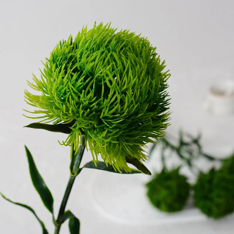 Real Touch Dianthus Viridis Mini Grass Ball New Design Artificial Greenery Ornament for Home Table Christmas Graduation Decor