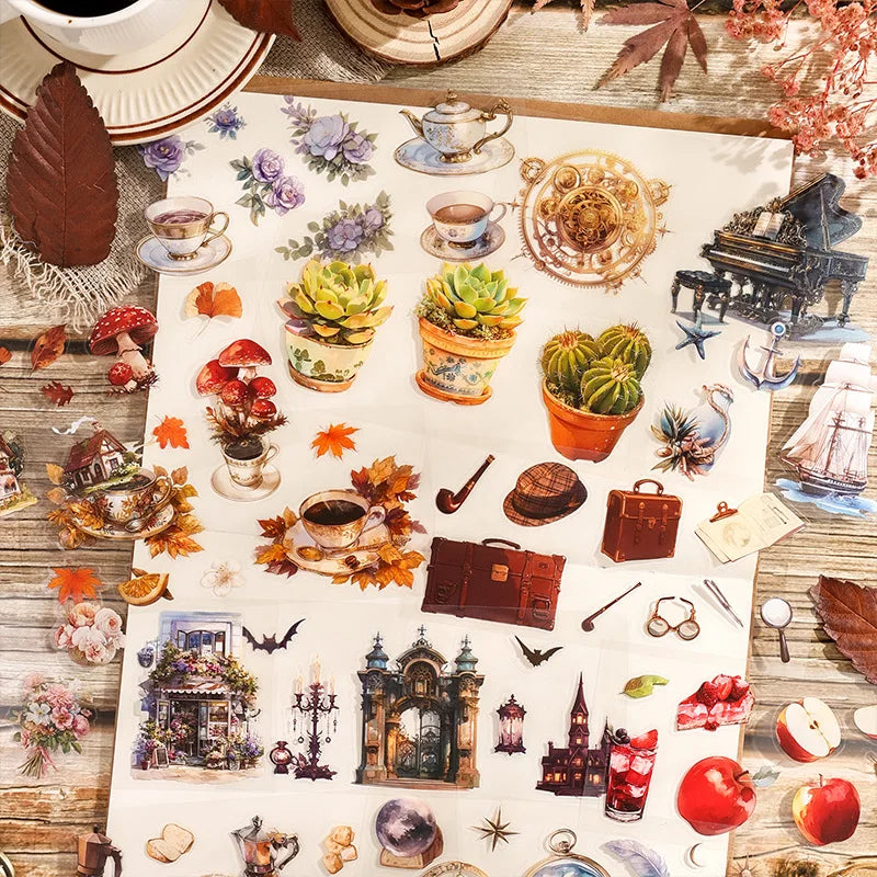 3pcs/pack Sticker Pack Time and Age Notes Series Nostalgic Handbook Material Stickers