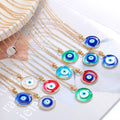 Y2K Jewelry Smudge Transparent Round Devil Eye Necklace Drop Glue Blue Evil Eyes Necklace for Girl Women