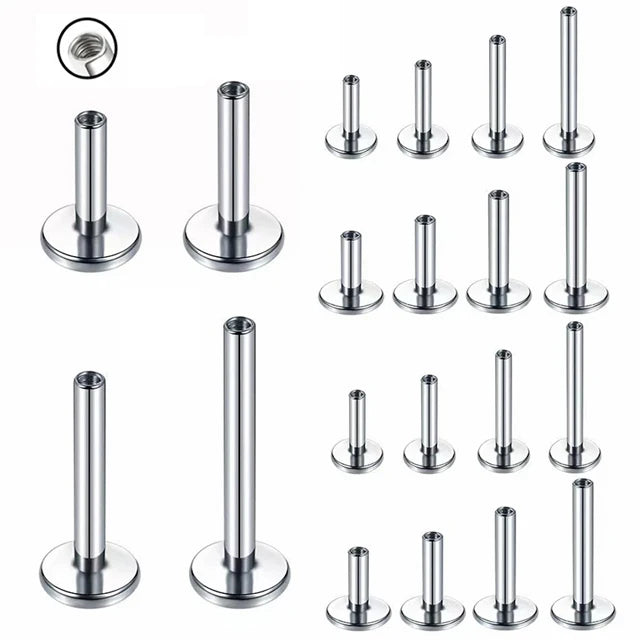 G23 Titanium Labret 16G 18G 4/14mm Rod Internal Thread Post Septum Ear Lips Nose Piercing Tragus Body Jewelry Accessories