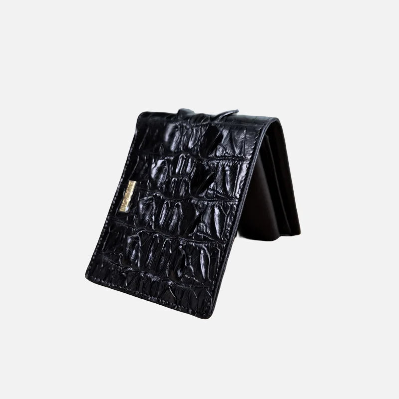 Carteras Billeteras Custom Made Classic Luxury Genuine Crocodile Skin Leather Man Short Bifold Wallets