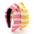 Wholesale Metallic Gold Organza Top Knotted Headband for Girls Bright Color Hair Bands for Spring Summer Hair Accessories