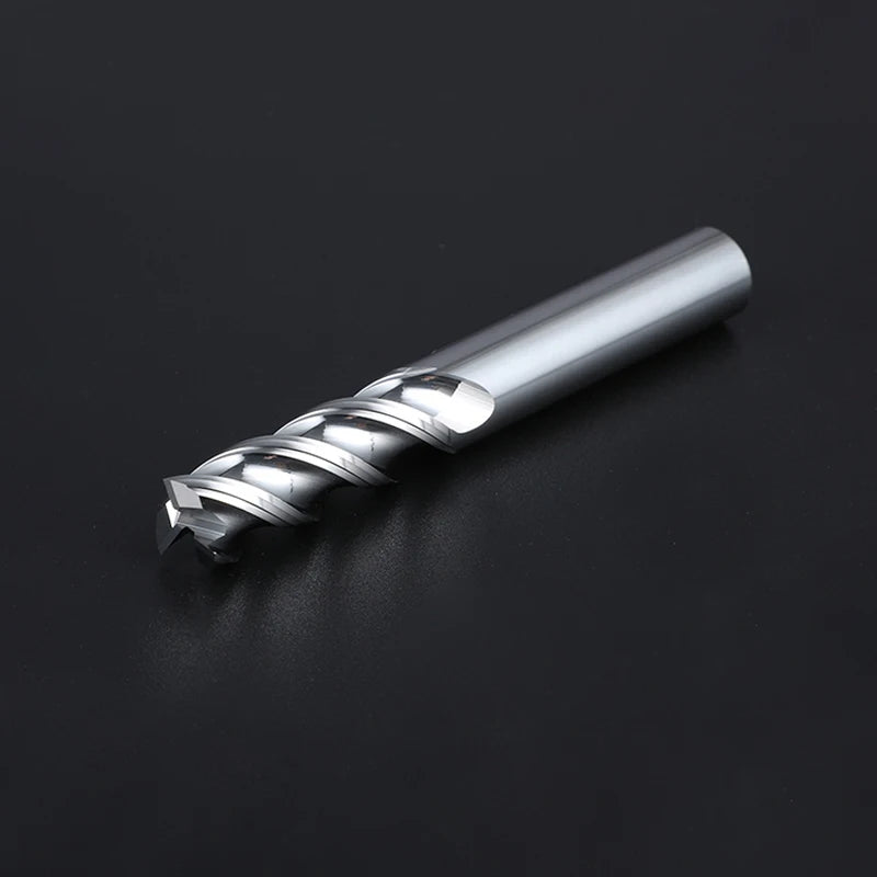 Cemented Tungsten Carbide  Cutters Flatten 3 Flute Hrc55 Square Solid End Mill