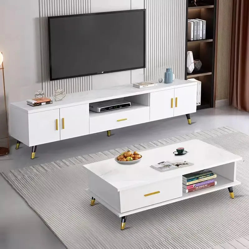 Mid-Century Modern TV Stand for 55/65 Inch TV Entertainment Center with Storage Cabinet and Open Shelves TV Media Cabinet for
