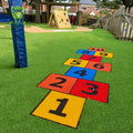 Colorful Synthetic Turf Rainbow Grass Custom Artificial Grass with Number & Animal Prints for Children's Playgrounds