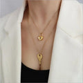 Moge New Arrival Couples Jewelry Heart Locket Necklace Padlock and Key Pendant Necklace Set for Women Gift