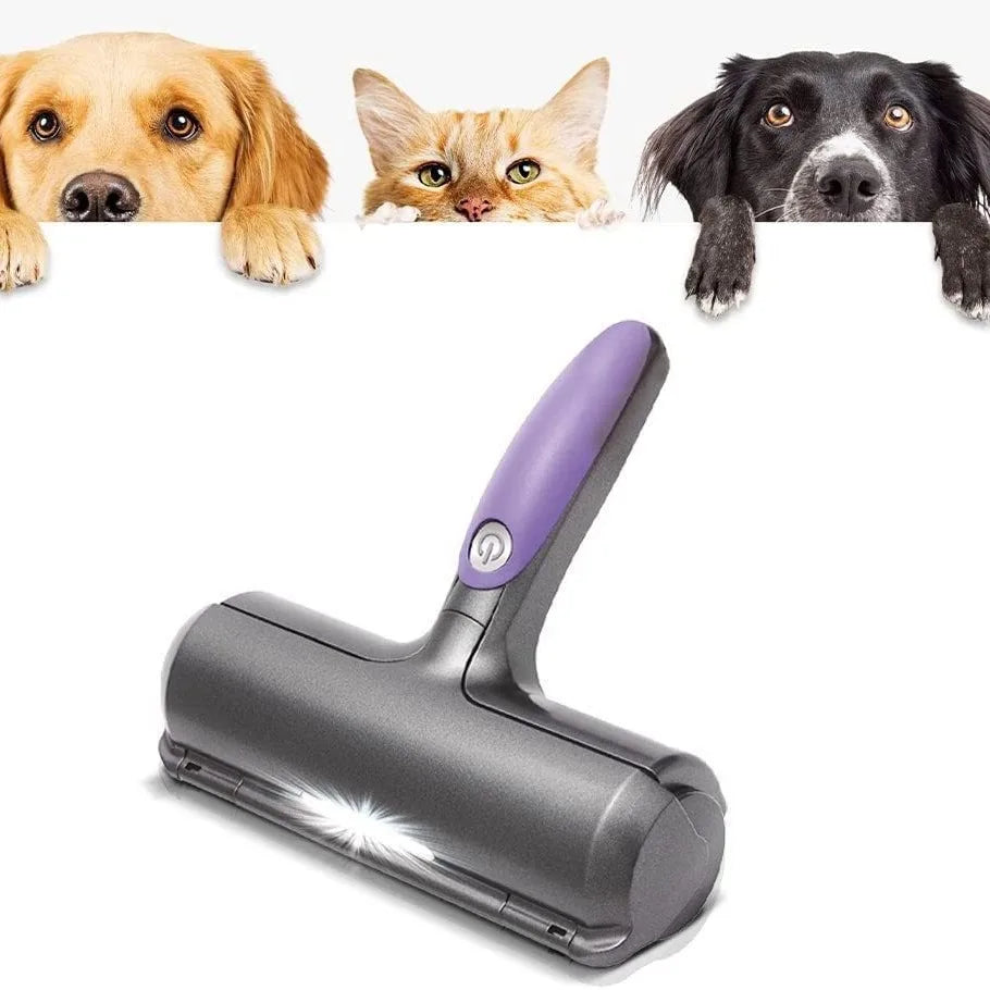 Hot Selling LED Lights Self Cleaning Plastic Reusable Hair Adhesive Pet Grooming Tools Hair Removal Device