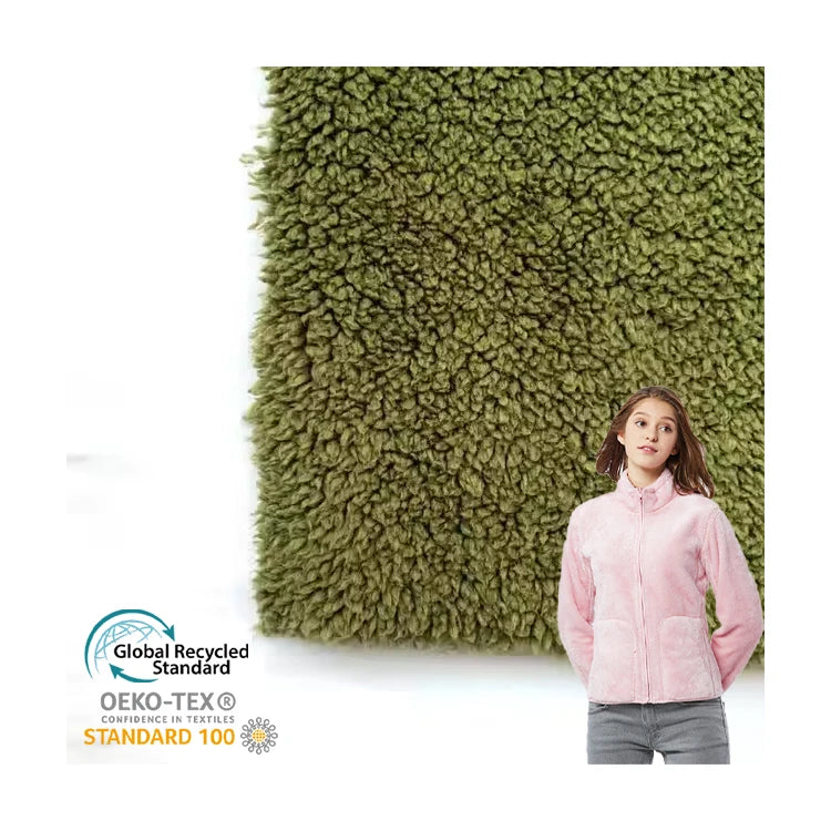Custom Good Quality 100% Recycled Polyester Eco-friendly Sherpa Fleece Fabric for Blanket