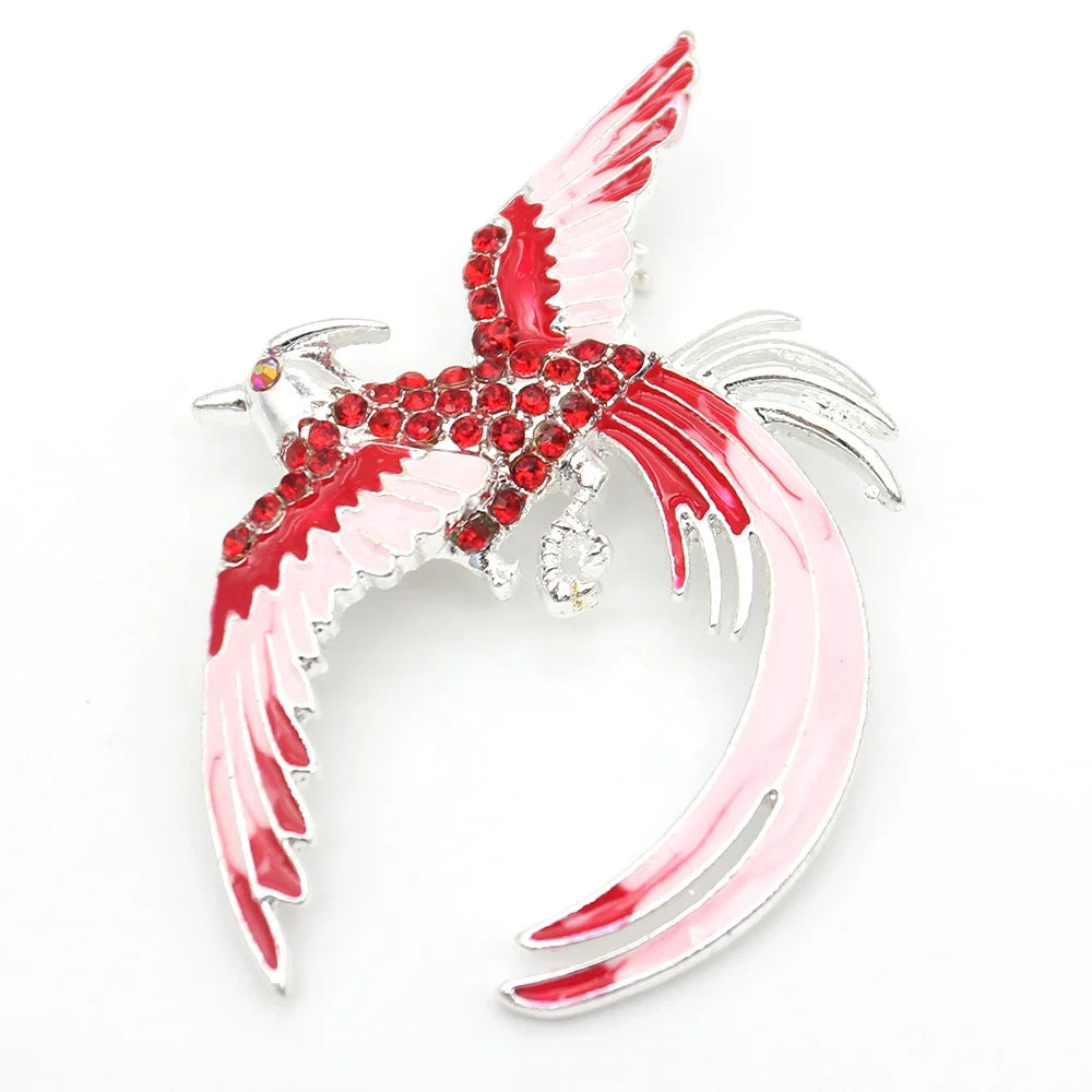 Women's Dragonfly Shape Crystal Rhinestone Enamel Alloy Brooch Pin for Wedding Party Gift Decoration