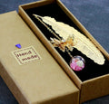 Metal feather bookmark Chinese style classical creativity dried flower immortal flower student gift handicraft bookmark