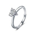 XJZ121 0.5/1ct 5mm Heart Cut Moissanite Ring for Women S925 Solid Silver Diamond Wedding Band Luxury Jewelry
