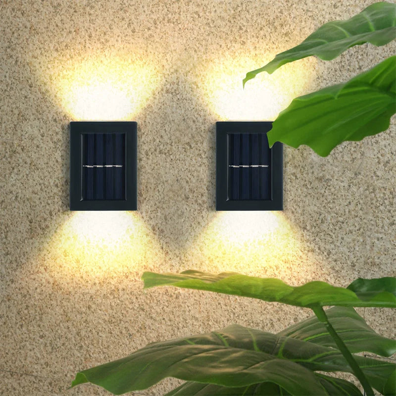 Outdoor IP65 Waterproof Solar Light Garden Fence External Atmosphere Decorative LED Wall Lamp