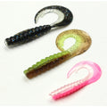 Selco Two Size Soft Plastic Worm Fishing Lure Silicone Uv Glow Real Fish Swim Bait Single Tail Soft Maggot Grub Worm Lure