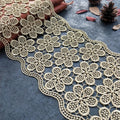 Customized Professional Eco-Friendly Lace Edging Italian Lace Embroidery Fabric with Flower Pattern 35% Metallic Yarn JB59