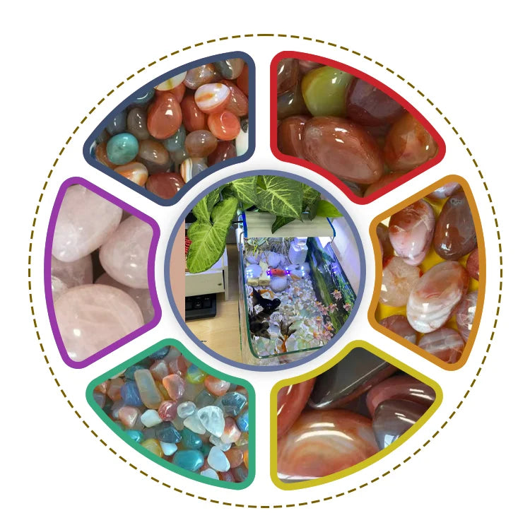 High Quality Round Polished Multi Color Agate Tumbled Stone Colored Crystal Usde to Fish tank Landscaping Gardening Decoration