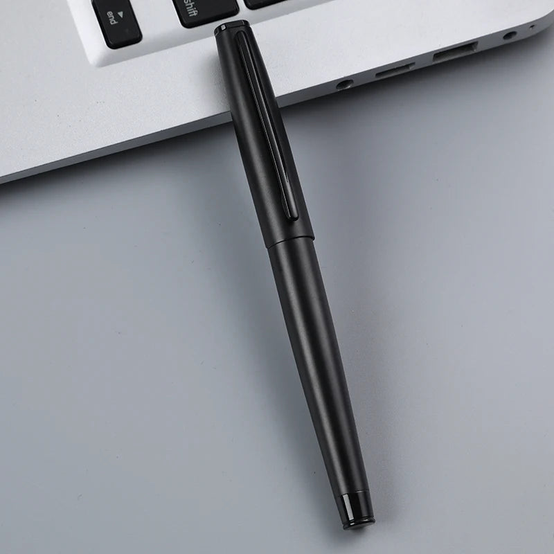 2025  All Matte Black Pen New Luxury Metal Gift Pen Roller Ball Pen With Custom Logo