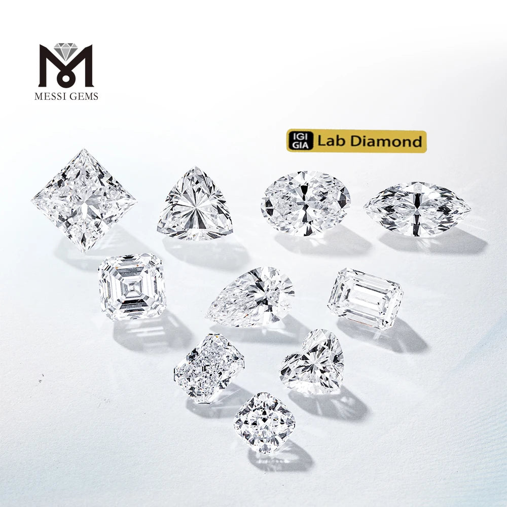 Lab Created IGI Certified 2CT 3CT 4CT 5CT 6CT Emerald Cushion Oval Pear CVD HPHT Loose Synthetic Lab Grown Diamond