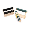 Gold Wood 2 Bar Suede PU Jewelry Bracelet Bangle Watch Chain Display Holder Hairband Organizer
