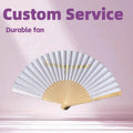 Wholesale Custom Spanish Foldable Wooden Handheld Fan Gold Printing Letters Hand Fans for Business Souvenir