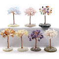 Chakra Healing Crystals Copper Tree of Life Wrapped on Natural Agate Base Money Tree Feng Shui Luck Figurine Decoration