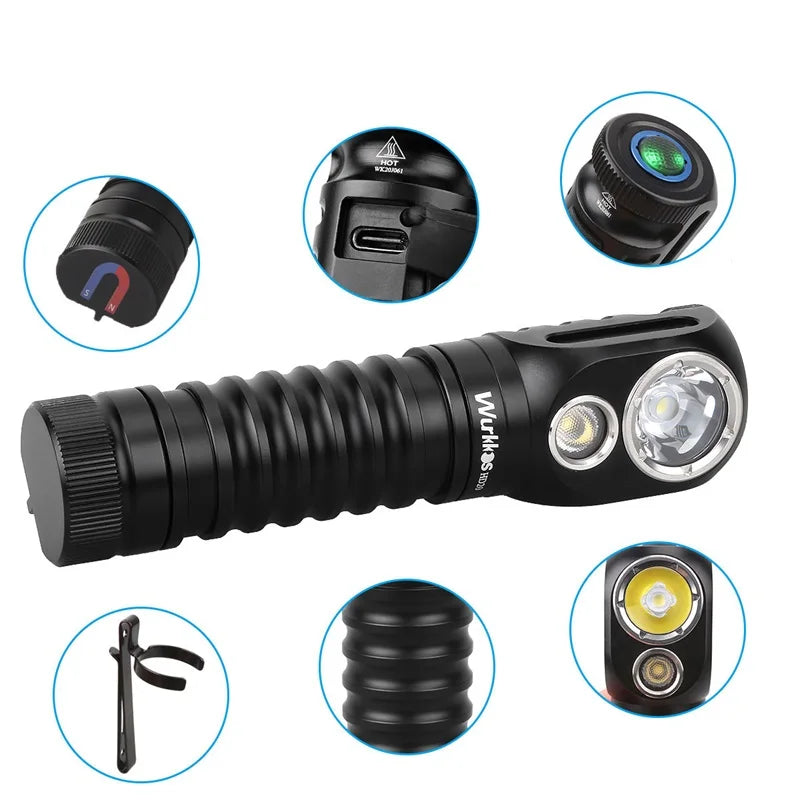Factory Wholesale Most Powerful Waterproof Aluminum 2000 Lumen High Power USB Rechargeable Led Headlamp Flashlight