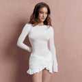 Popular Design Bodycon Long Sleeve Elegant O Neck Dresses Mini Dinner Dress for Women