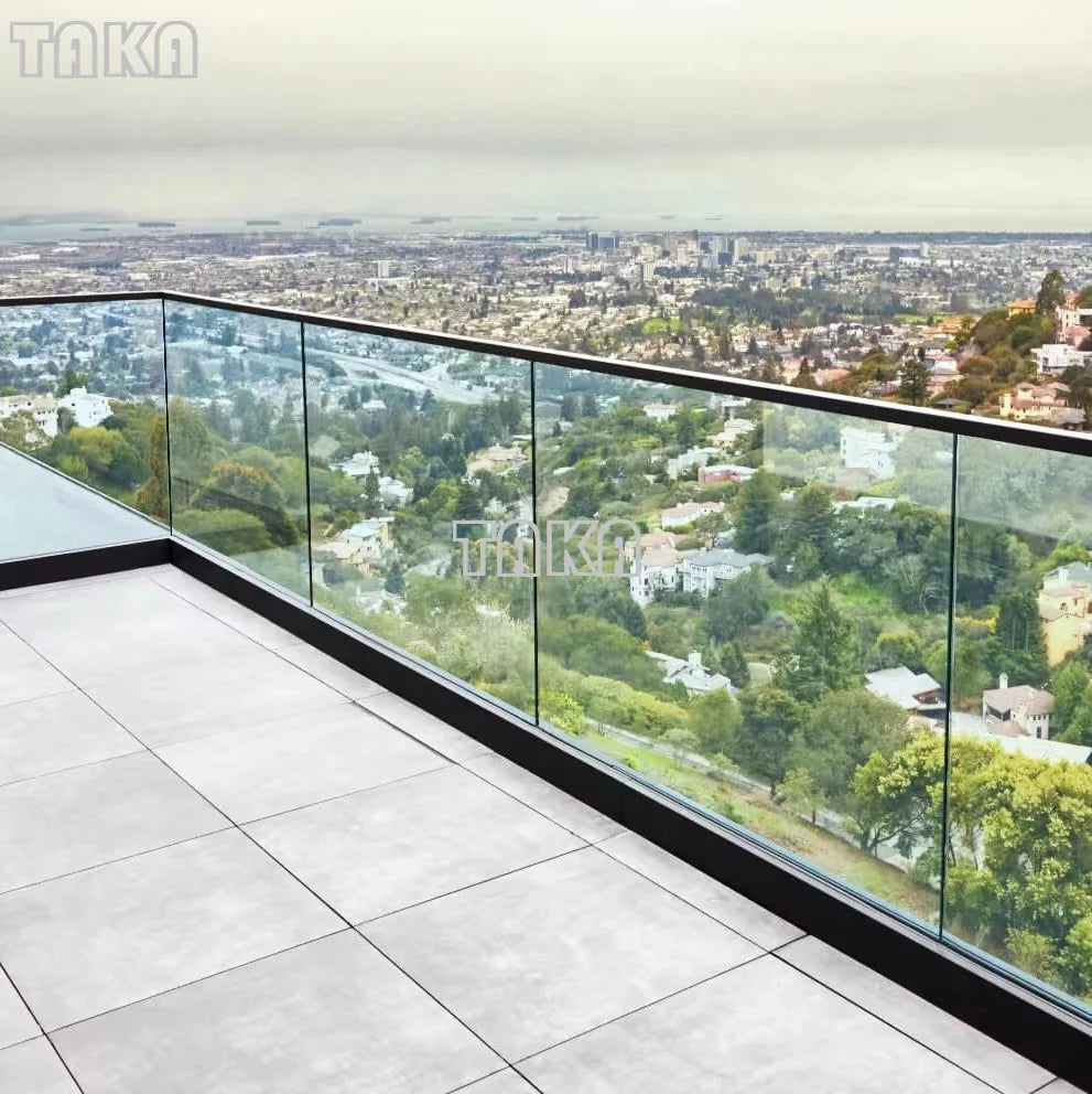 Aluminum U Channel Railing for Deck Balcony or Staircase Glass Railing