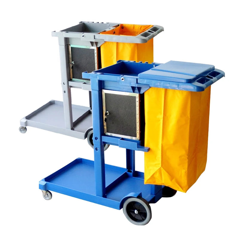 Janitorial Mop Laundry  Trolley Hotel Hospital Maid Cart Plastic Buckets Cleaning Housekeeping Service Cart Reinigungswagen