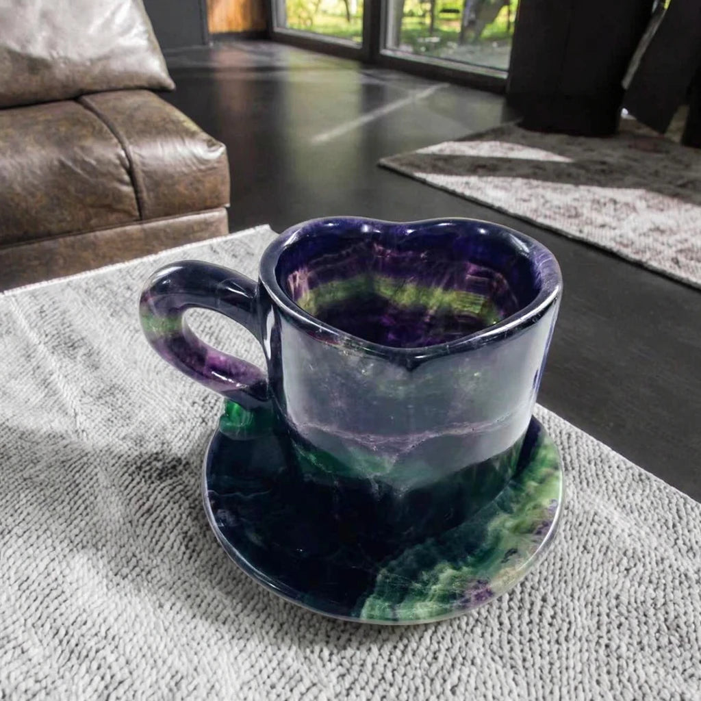 Natural Crystal Fluorite Cup Crystal Cup for Home Decoration