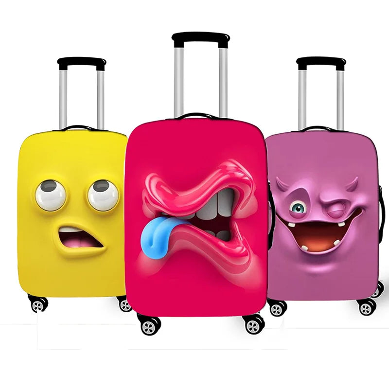 Custom Luggage Cover Protector Suitcase Anti Scratch Dirt Covers Fits 18"-22" Luggage Cute Expression