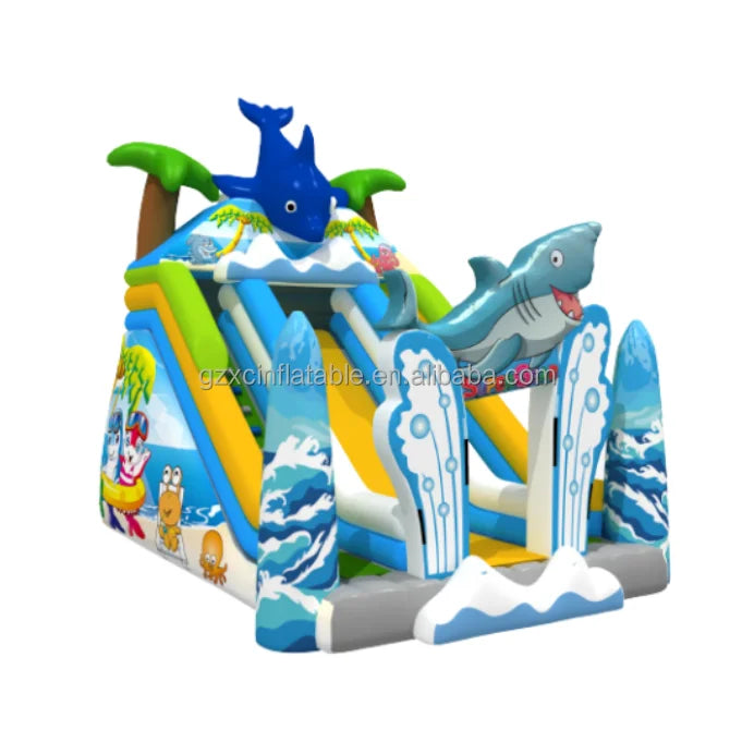 Hot Selling Outdoor Inflatable Slide Kids Cartoon Ocean Inflatable Slide for Amusement Park