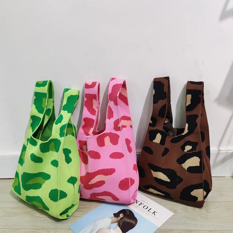 Christmas Gift Bag Design Camouflage Print Eco Friendly Packaging Tote Handbag Women's Fashion Woven Tote Bag