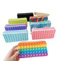 2026 2027 Anti Stress Relief Silicone Fidget Toys Pop Bubble Silicone Pencil Case Big Capacity Pencil Pen Case