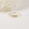Abiding 7 Stone Cluster Ring Solid Gold 14 Karat Bezel Setting Lab Grown Diamond Dreamy Bubble Wedding Ring