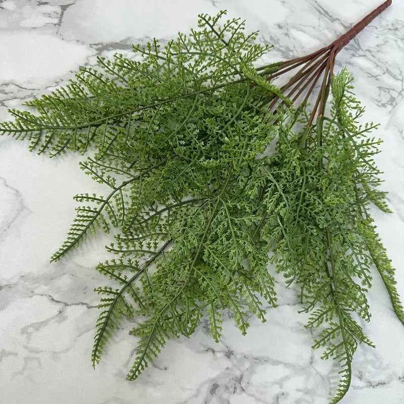 ID5000 Wholesale Popular Artificial Plants Real Touch Fern Leaf Green Leaves Wall Garden Home Decor