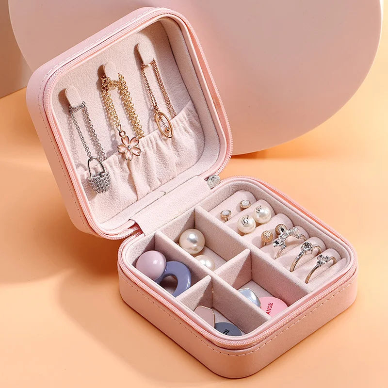 FORTE Custom Travel Leather Jewelry Boxes Storage Necklace Packaging Display for Ring Pendant Earring Logo Included Organizer